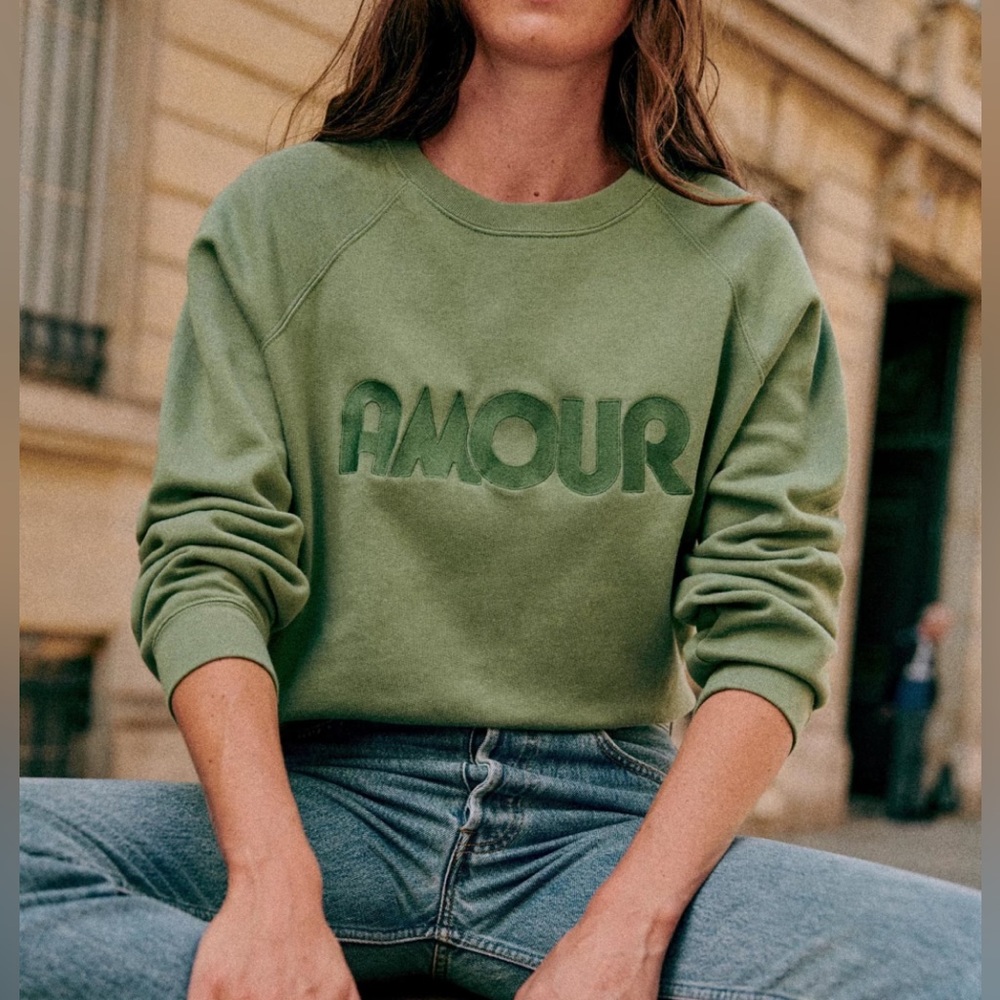 Sezane Amour sweatshirt light sage